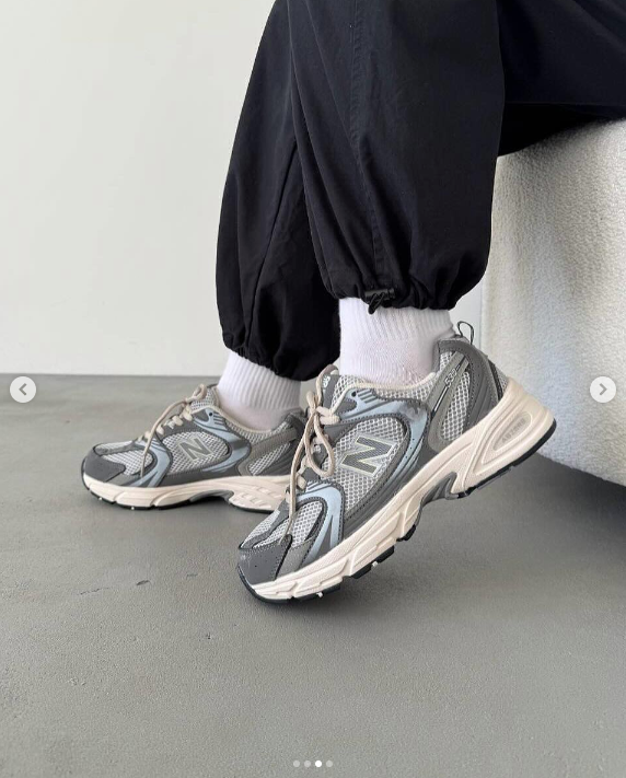 Кроссовки NB 530 серыя,голубой,кремовый