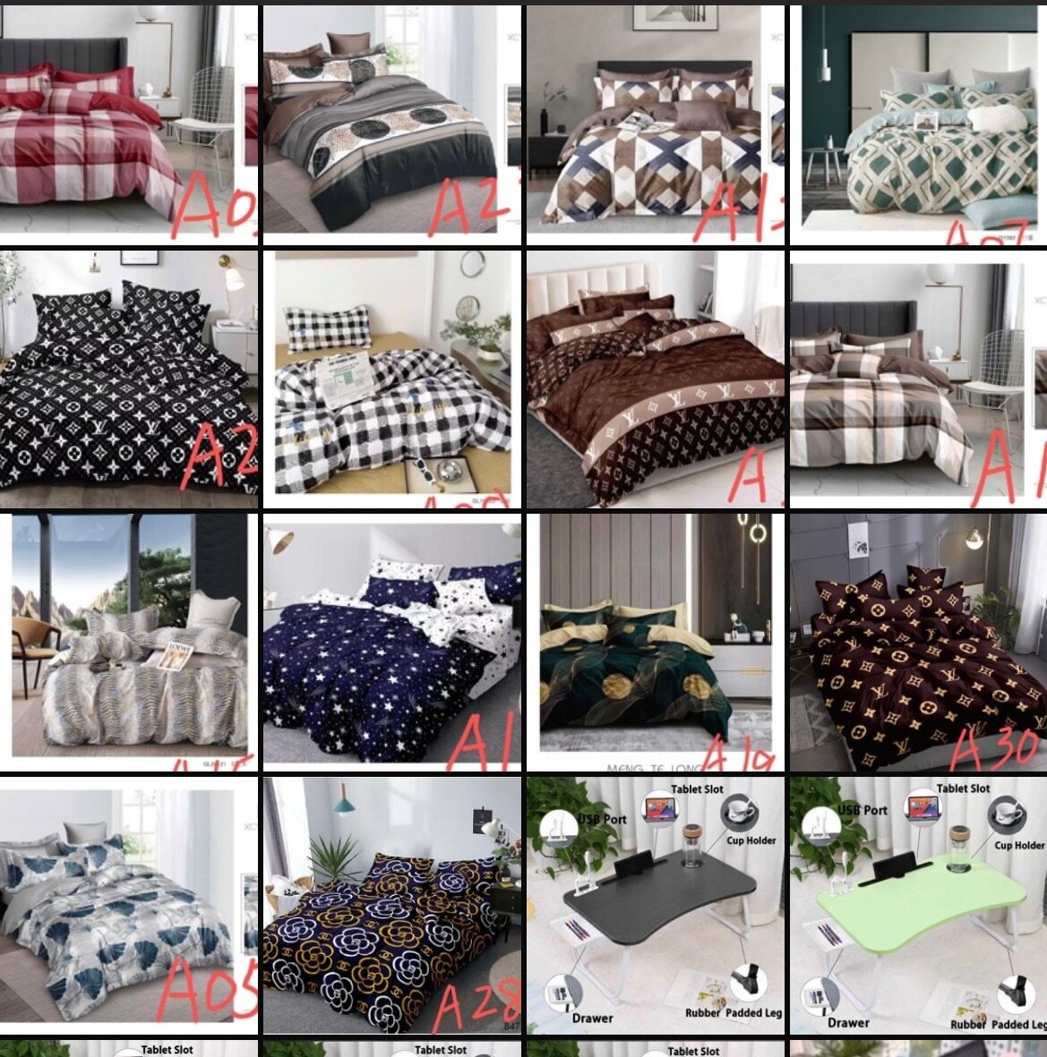 2 Same Designed Bedsheets with 5 Pillow cases