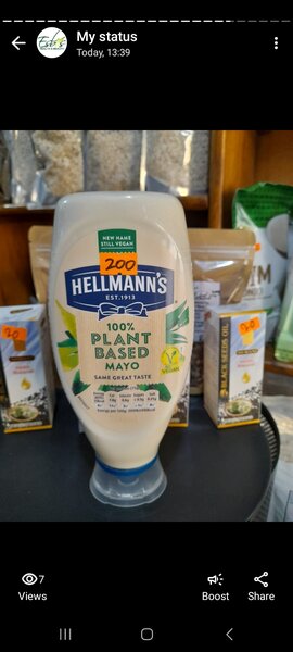 Hellmans plant base mayonnaise