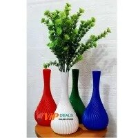 AB325 - Beautiful Self Decoration Flower Pot Plastic Gamla (Without Flowers) - White