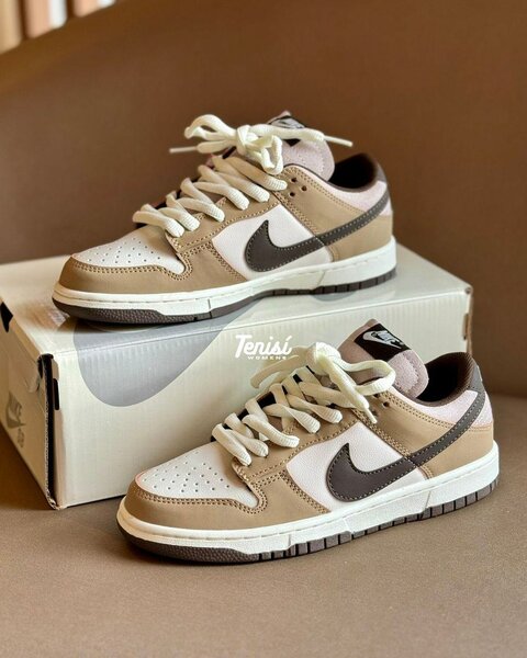 Baskets basses beige et marron