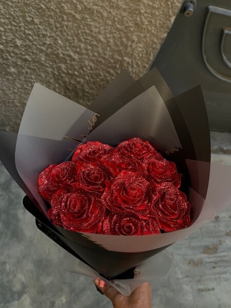 Bouquet de roses scintillantes