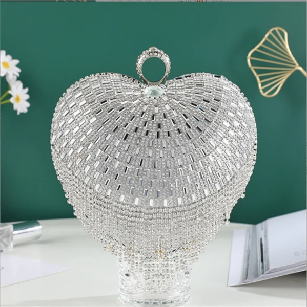 Sac à main cœur strassé