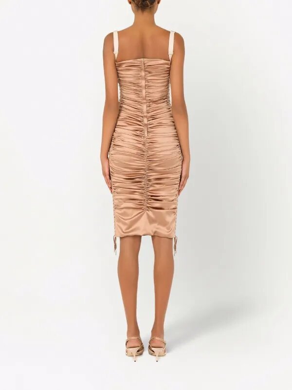 ruched mid-length dress