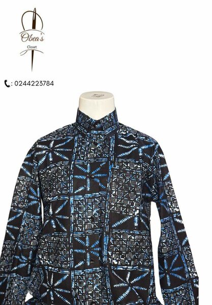 Wax print shirt with Linen