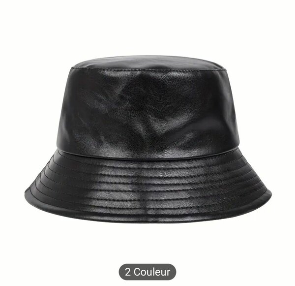 Chapeau Bob Cuir Noir