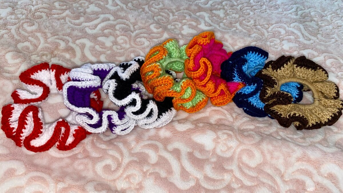 Crochet scrunchies