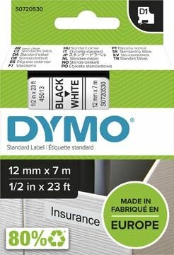 Étiquettes DYMO D1 12mm x 7m