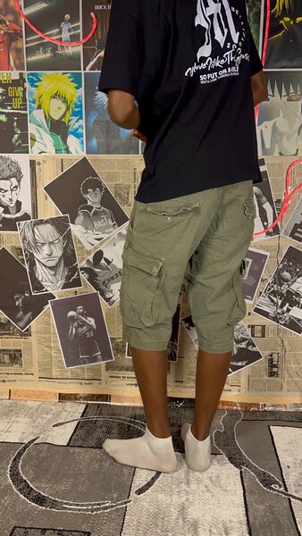 Shorts cargo kaki homme
