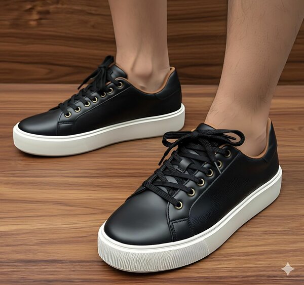 Baskets basses en cuir unisexe