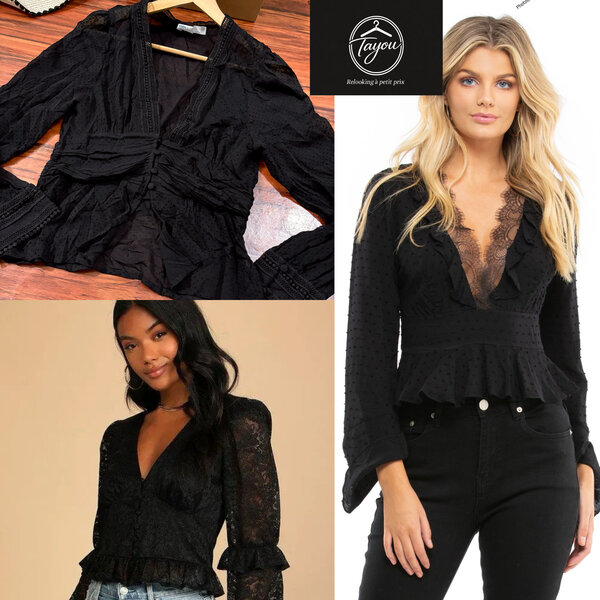 Blouse en dentelle noire chic