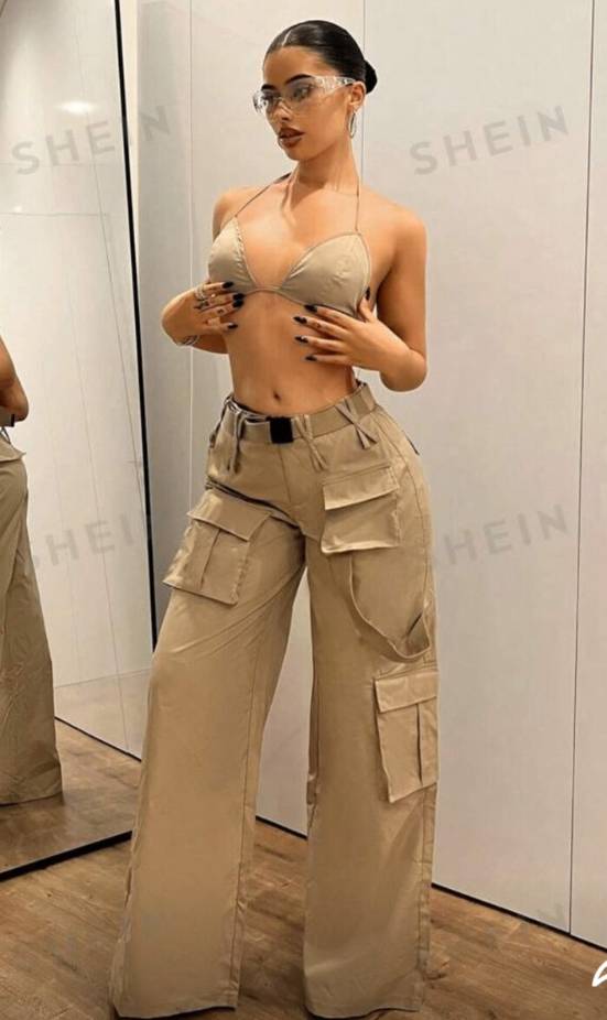 Pantalon cargo beige tendance