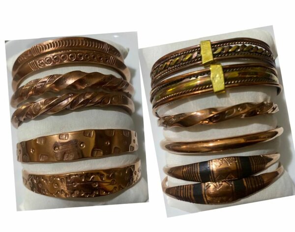 AFRICAN COPPER AND BRASS BRACELETS.