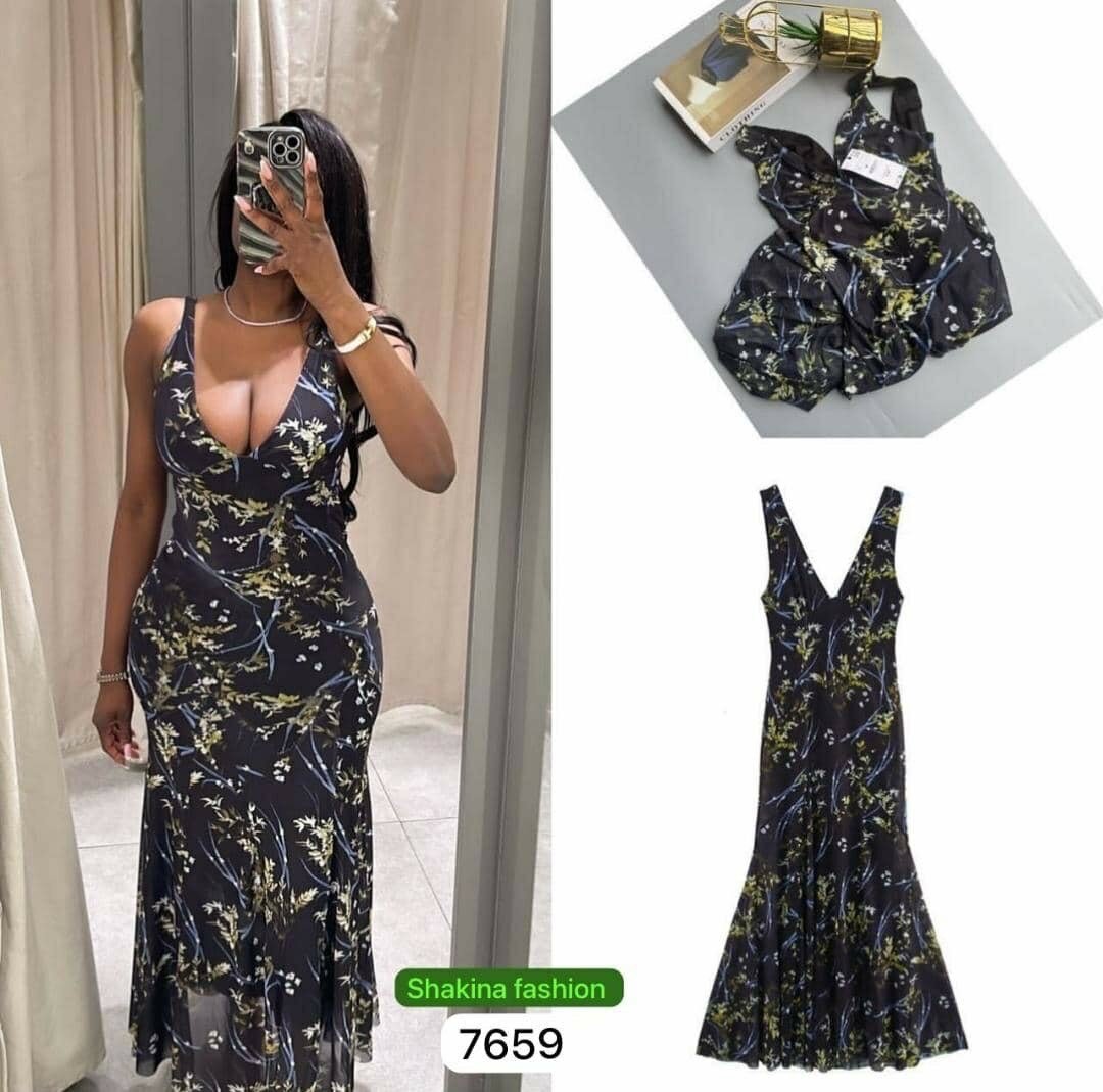 Robe longue élégante fleurie