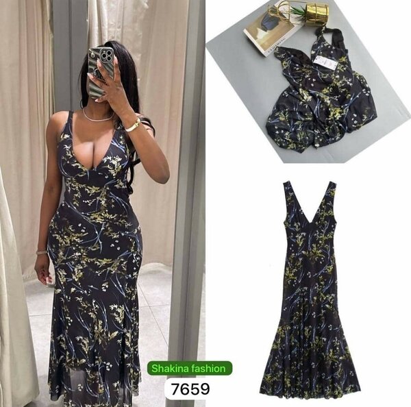 Robe longue élégante fleurie