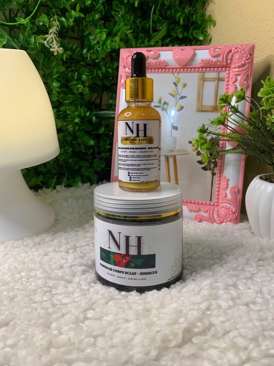 Huile pailletée et gommage