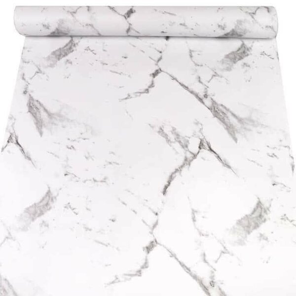 Papier peint effet marbre blanc