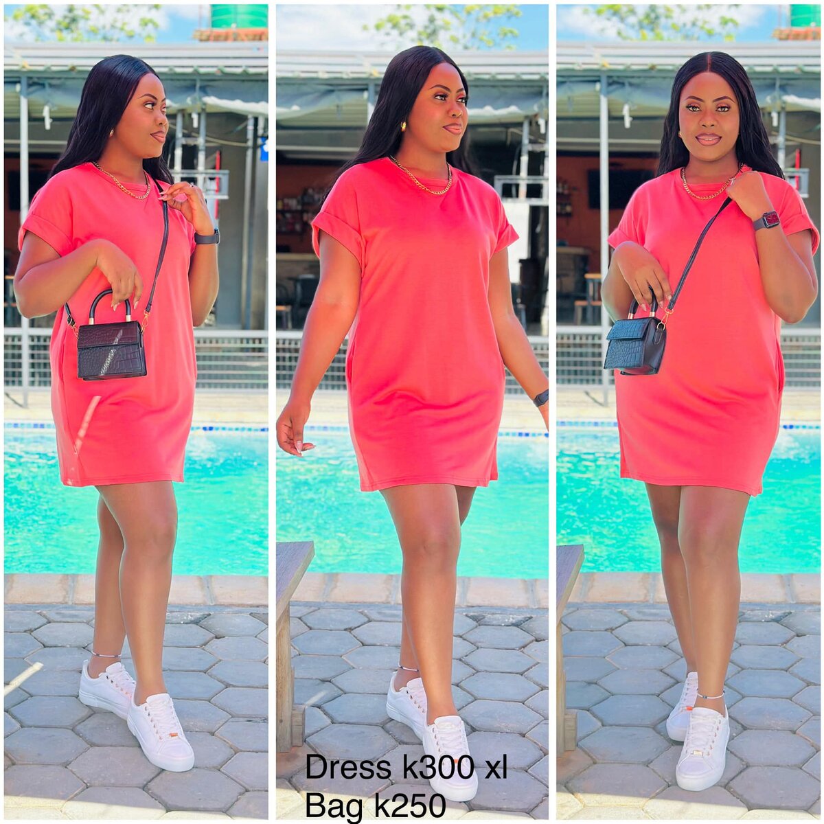Dress pink, casual, size XL