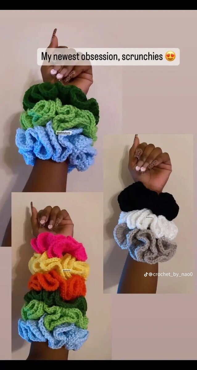 Chouchous en crochet colorés