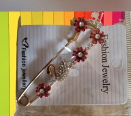 LADIES AND GIRLS HIJAAB AND SCARF PIN WITH STONE AND FLOWER LATEST DESIGN
