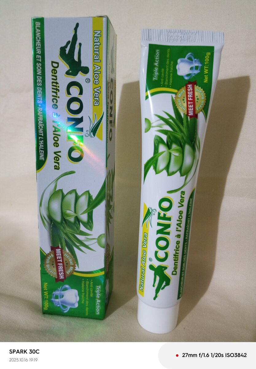 Dentifrice Aloe Vera Confo