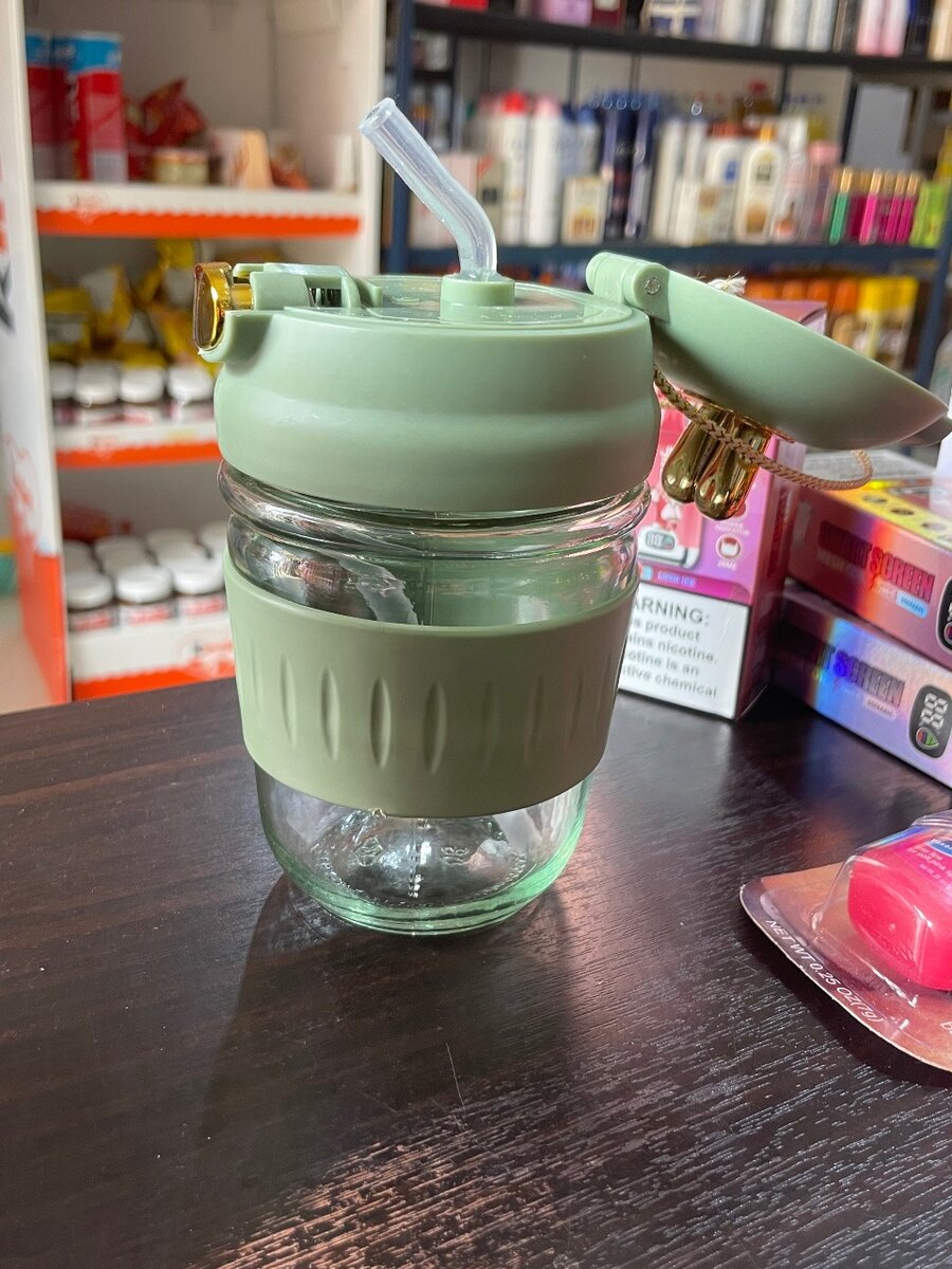 Tasse en Verre avec Paille