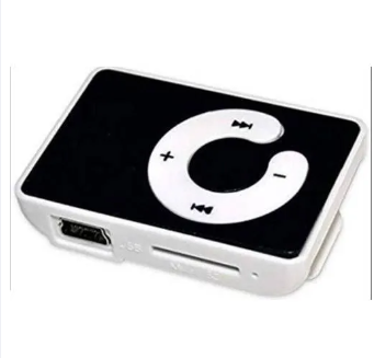 Mini MP3 Player with clip, black and white