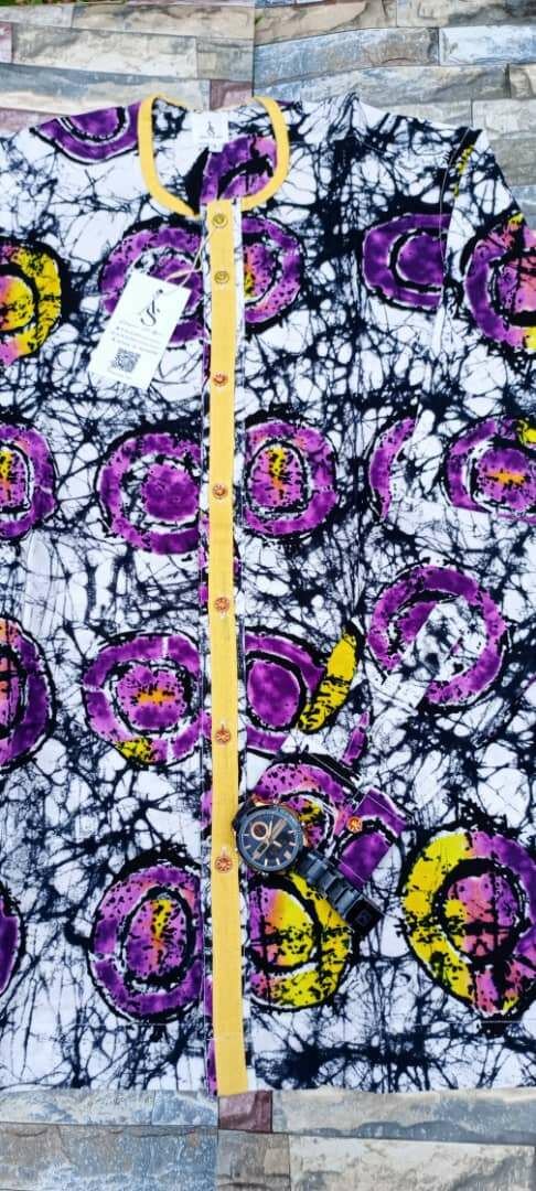 Chemise africaine wax élégante