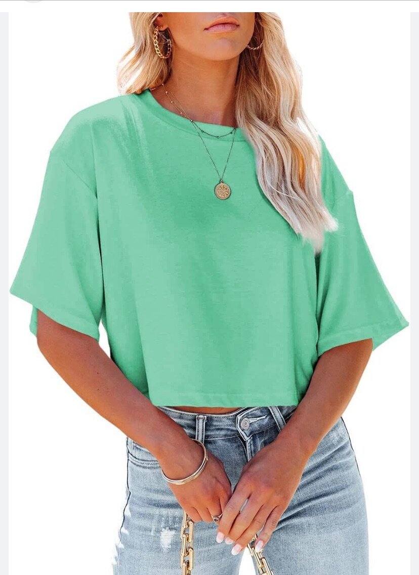 T-shirt femme lin vert