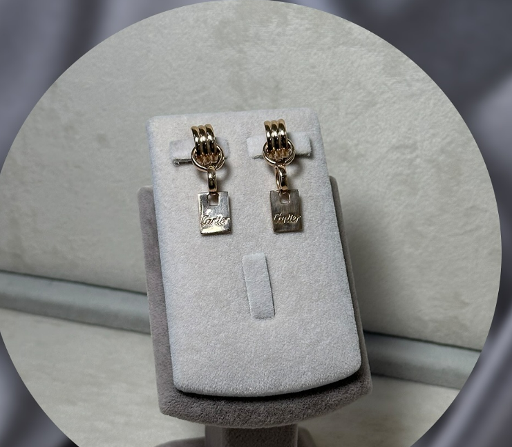 Золотые серьги Cartier