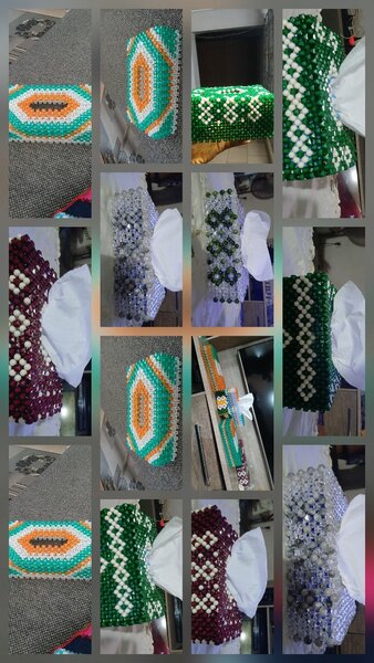 Boîte à mouchoirs perles tressées