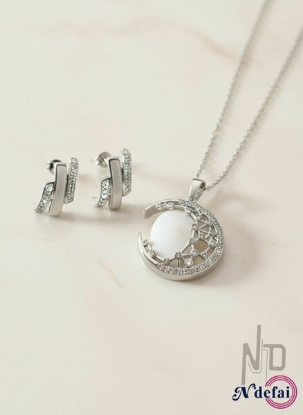 Ensemble bijou argent élégant