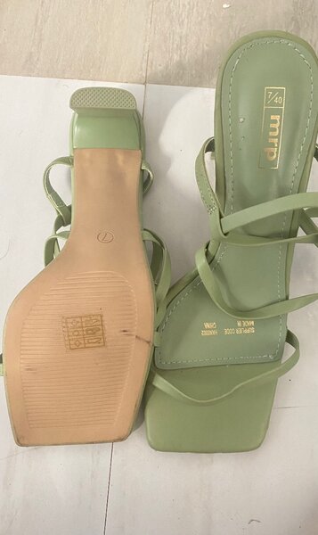 Green strappy heels