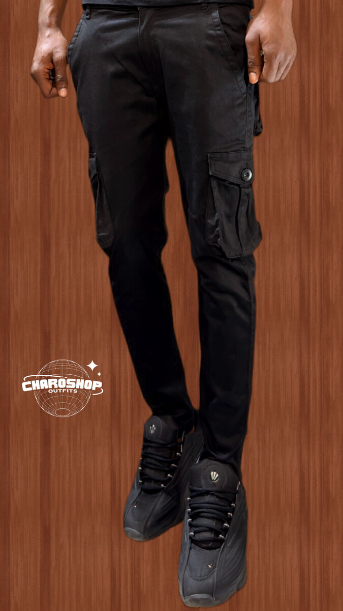 Pantalon cargo noir homme