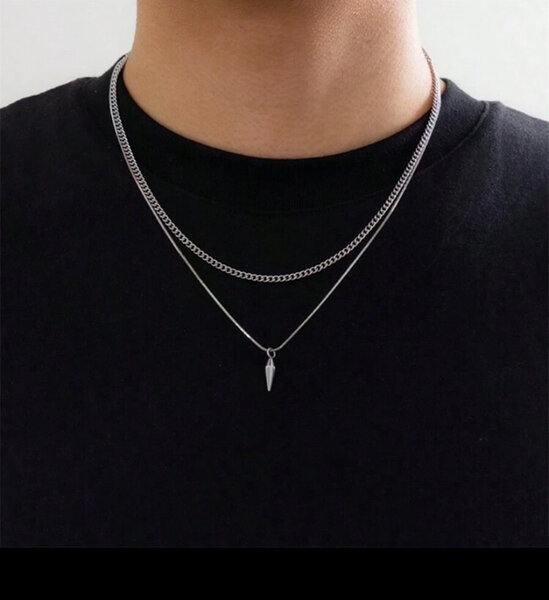 Collier homme argent élégant