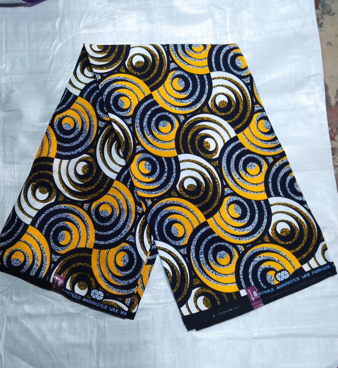 Tissu African print jaune bleu