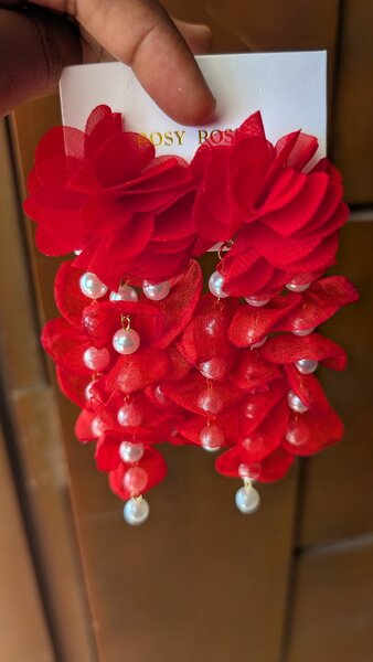 Boucles d'oreilles à fleurs longues