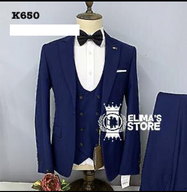 men's blue suit