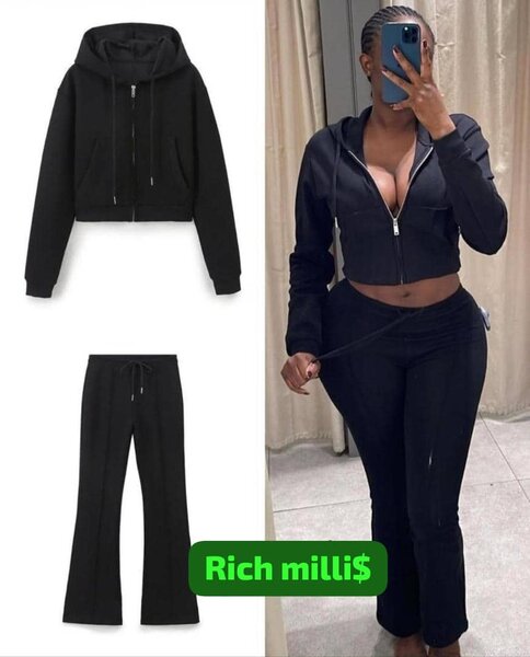 Ensemble de survêtement noir élégant pour femmes