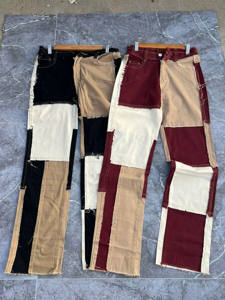 Pantalons Patchwork Style Vintage