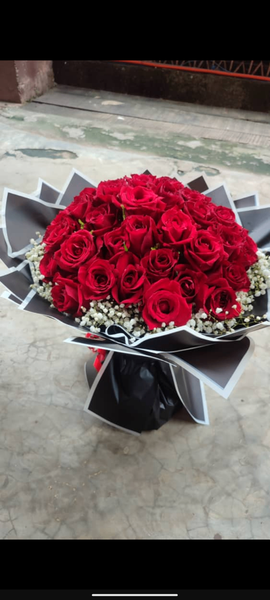 Bouquet de 20 roses rouges