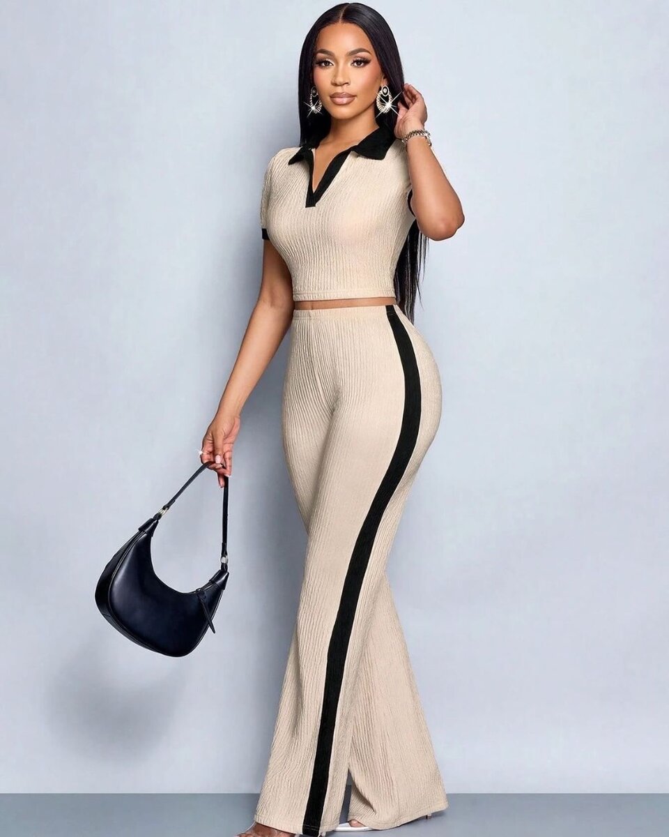 Ensemble côtelé élégant femme