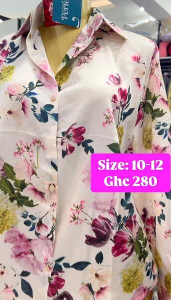 pink shirt with flowers size 10-12