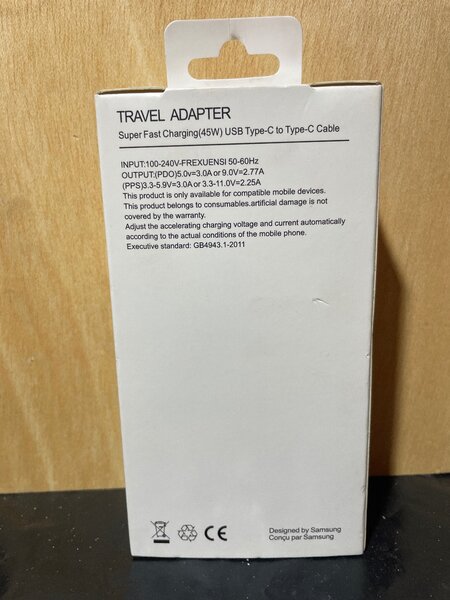 Chargeur Rapide 45W USB-C Samsung