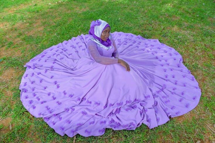 Robe longue violette élégante