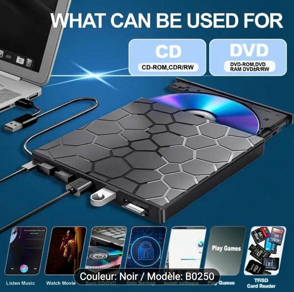 Graveur CD/DVD Externe USB