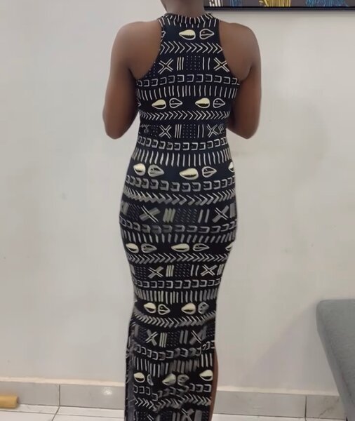 Robe longue imprimée ethnique