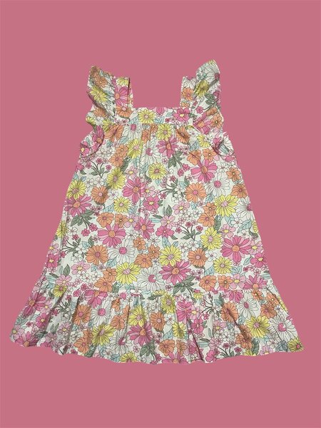 Robe fille à fleurs colorées