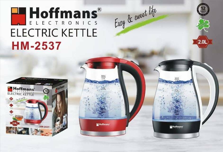 Hoffmans glass kettle 2L