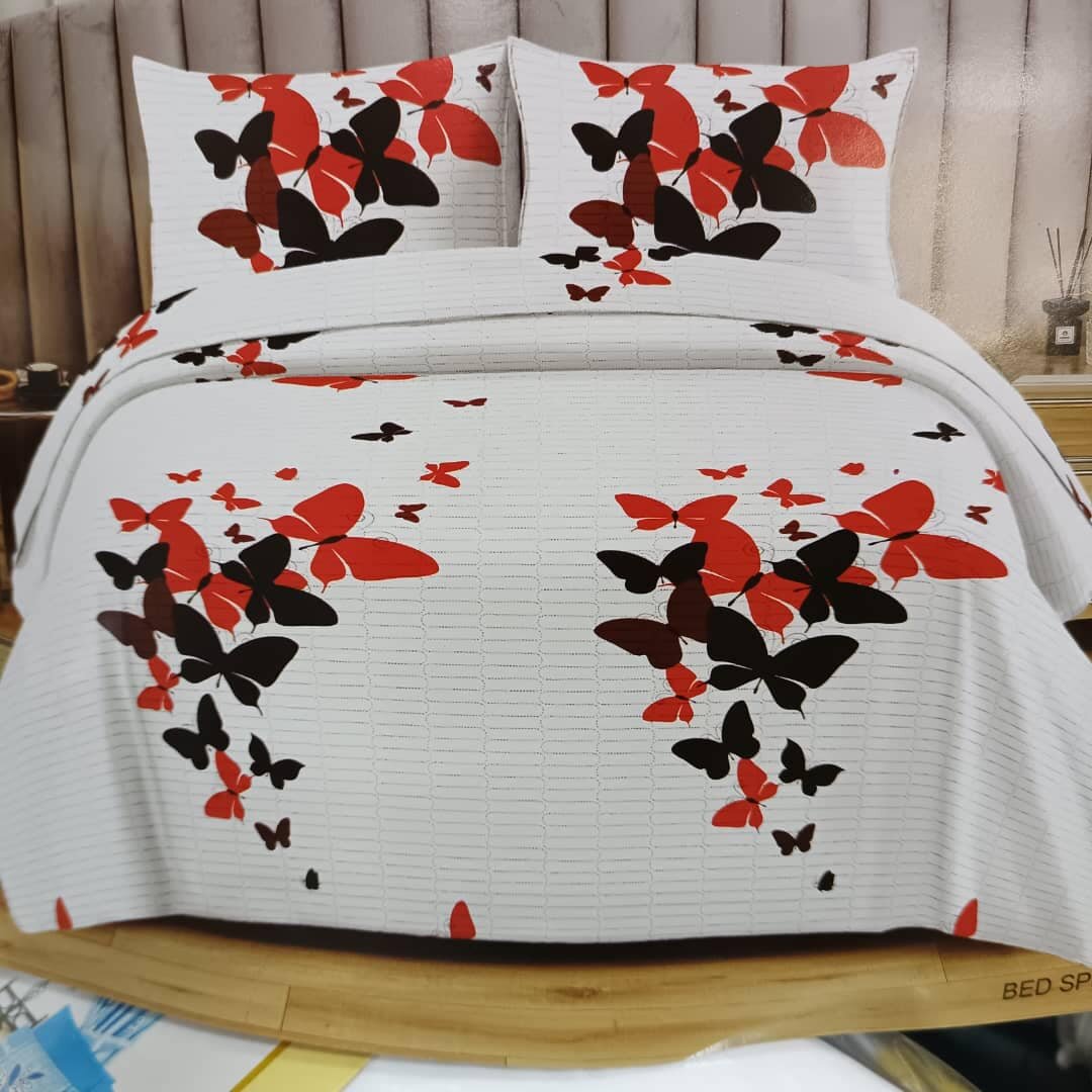 Bedding set with multi-colored print, 5 pieces, Queen size